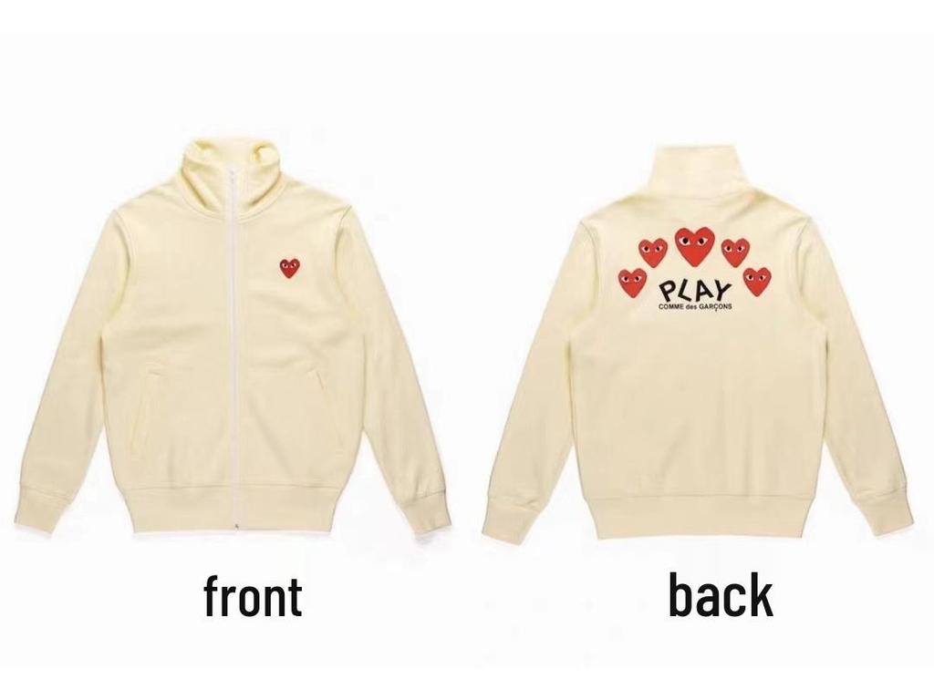 Chuan Jiu 2024 A/W Heart Hoodie: Unisex Stand Collar Zipper Pullover with Drawstring Hood