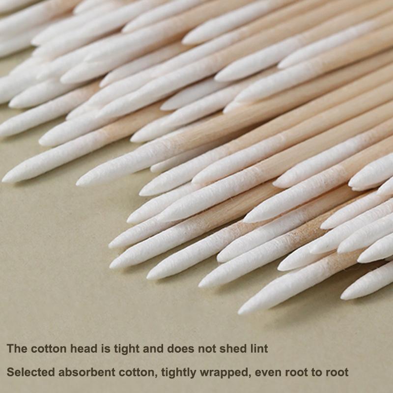 100Pcs Micro Wood Cotton Swab Eyelash Extension Tools Tatoo Microblading Cleaning Wooden Sticks Cosmetic Cotton Brush Buds Tip