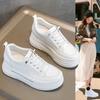 Small inner height increase thick-soled wedge heel 2025 summer new casual women's net shoes breathable and comfortable muffin white shoes
