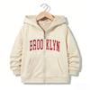 Kids Zipper Hoodie Funny Casual Brooklyn New York Letter Hoodies Jackets Boys Girls Zip Up Sweatshirt Children Hoodies