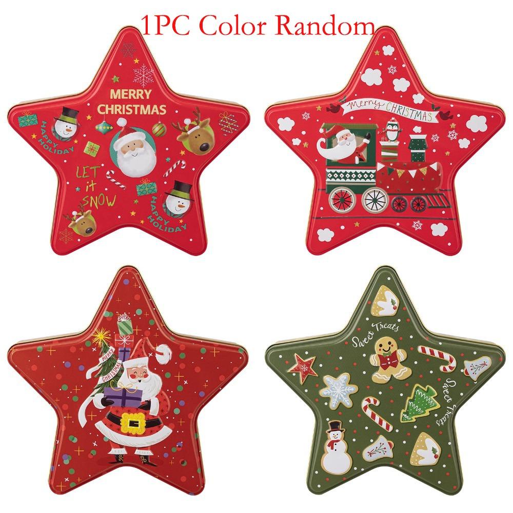 

New Tinplate Christmas Tin Box Festival Ornaments Cute Candy Box New Year Party Supplies Candy Storage Containers Christmas 14x16cm