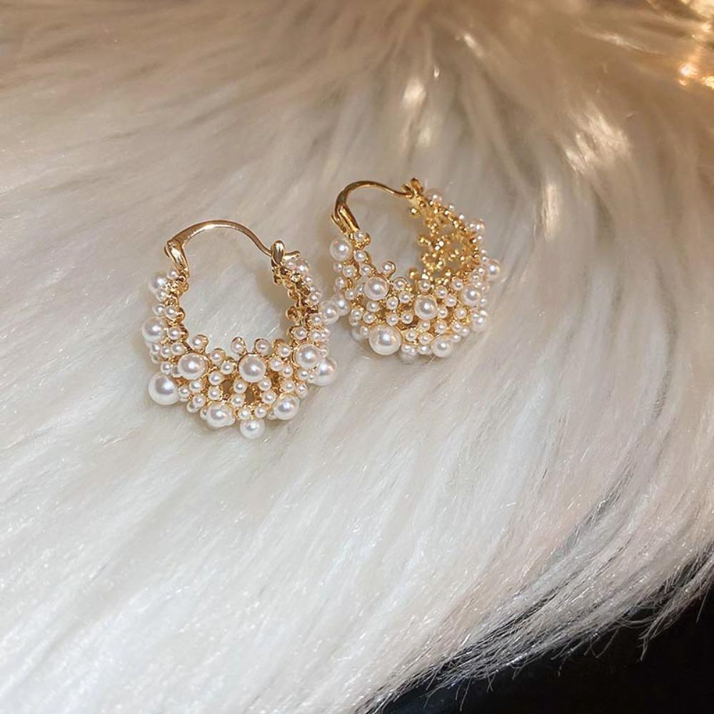 Water Drop Shape Pearl Earrings Pearl Ear Buckle Ear Hook Simple Drop Earrings  Wedding