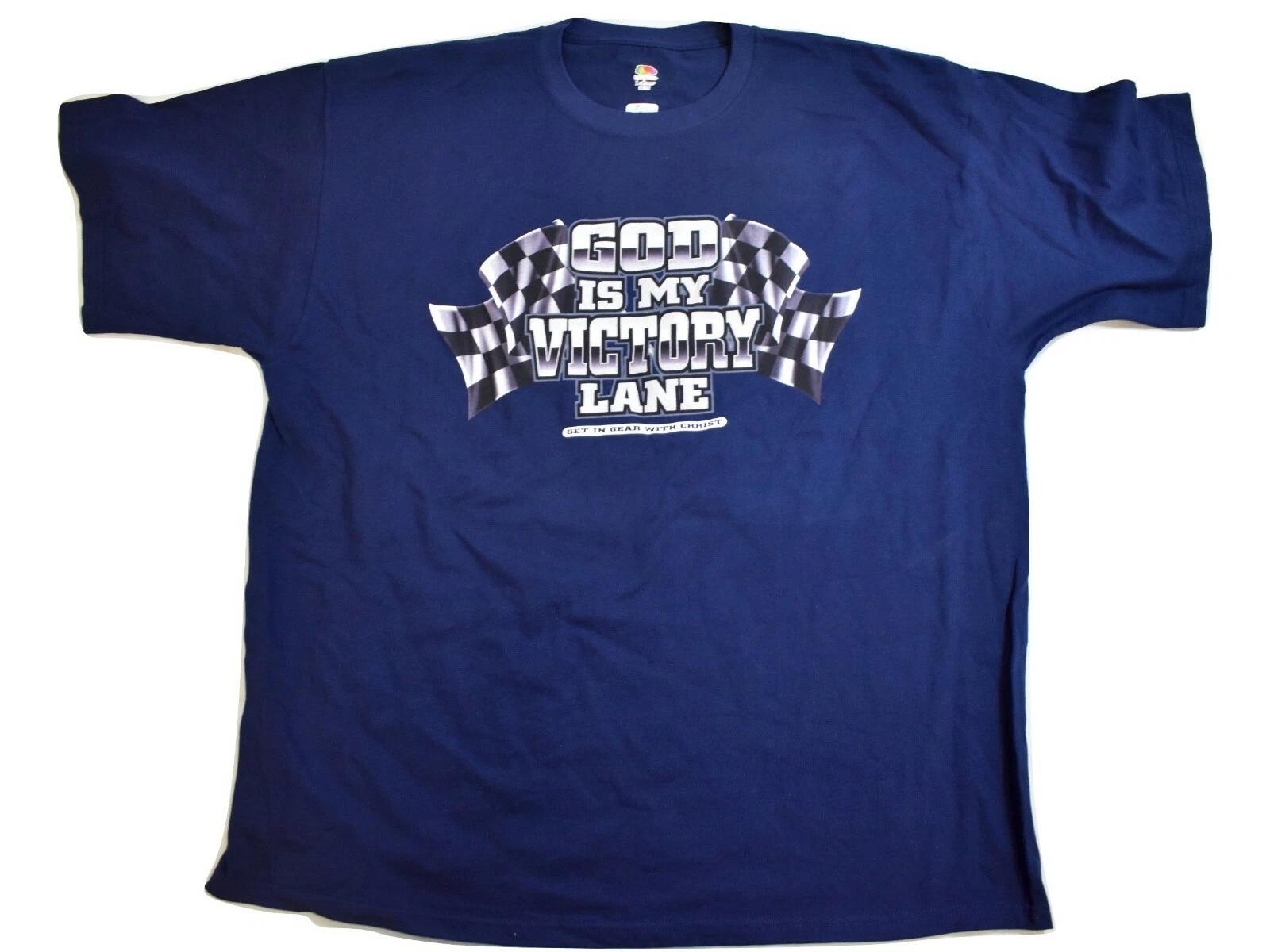 

Mens God Is My Victory Lane. Get In Gear With Jesus Christ Shirt New S, M, L, XL L