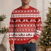 Men's Casual Pullover with Christmas Print Round Neck Long Sleeve Winter Top