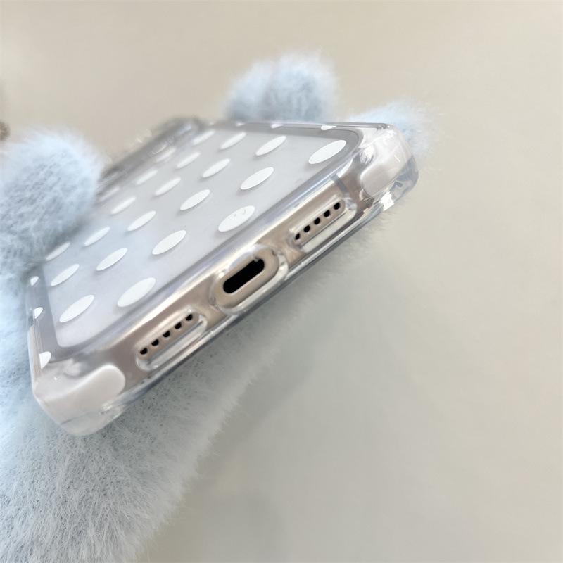 Korean Style Solid Color Polka Dot iPhone 17 / 16 Pro Max / 15 Pro Phone Case