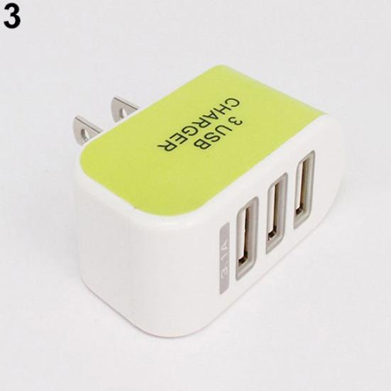 Triple USB Ports Travel Charger for Phone Tablet 3 Ports Power Charger Adapter