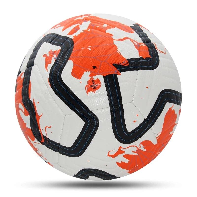 Fotbalové míče Standardní velikost 5 Strojově šitý míč PU materiál Sportovní liga Venkovní zápas Fotbalový tréninkový míč Futbol Voetbal