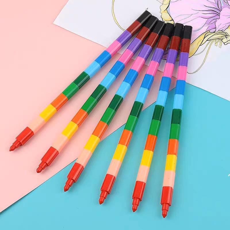 Creative Coloring Crayons: 12 Detachable Square Graffiti Pens for Kids