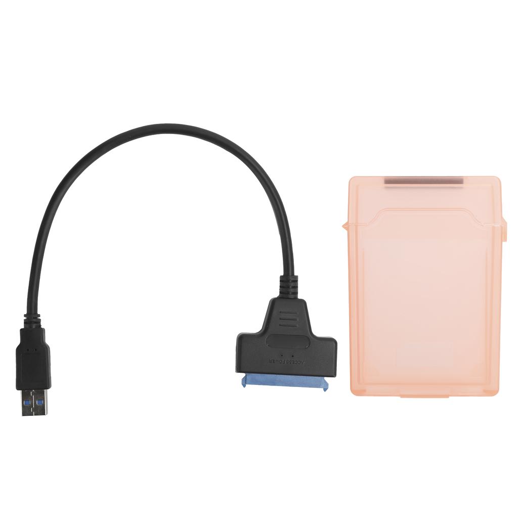 Hard Disk Adapter Cable 2.5in SATA USB3.0 HDDSSD Conversion Cord with Protection BoxRed