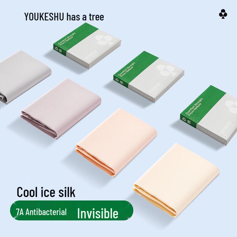 

Женские бесшовные трусы-слипы Youkeshu из ледяного шелка, 4 шт. M (88-110 lbs)