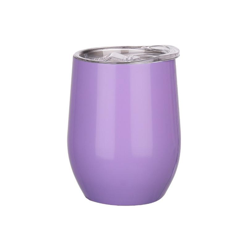 304 Stainless Steel Double-Layer Vacuum Insulated 12oz Egg-Shaped Cup, Portable U-Shaped Design with Heat Sublimation Spray.