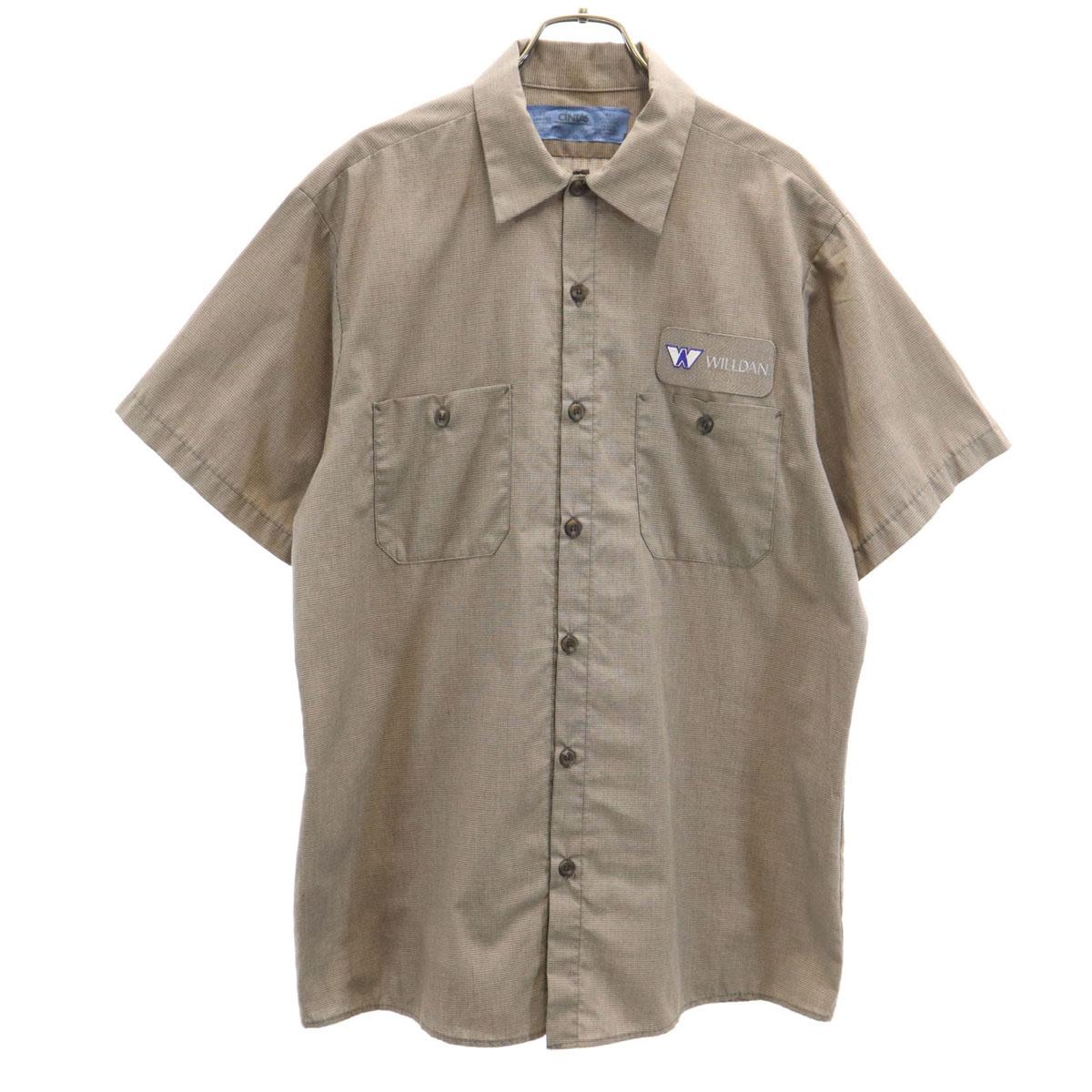 

CINTAS 90-х годов Старая вышивка willdan Рубашка рабочая с коротким рукавом L Корпоративная мужская Б/У