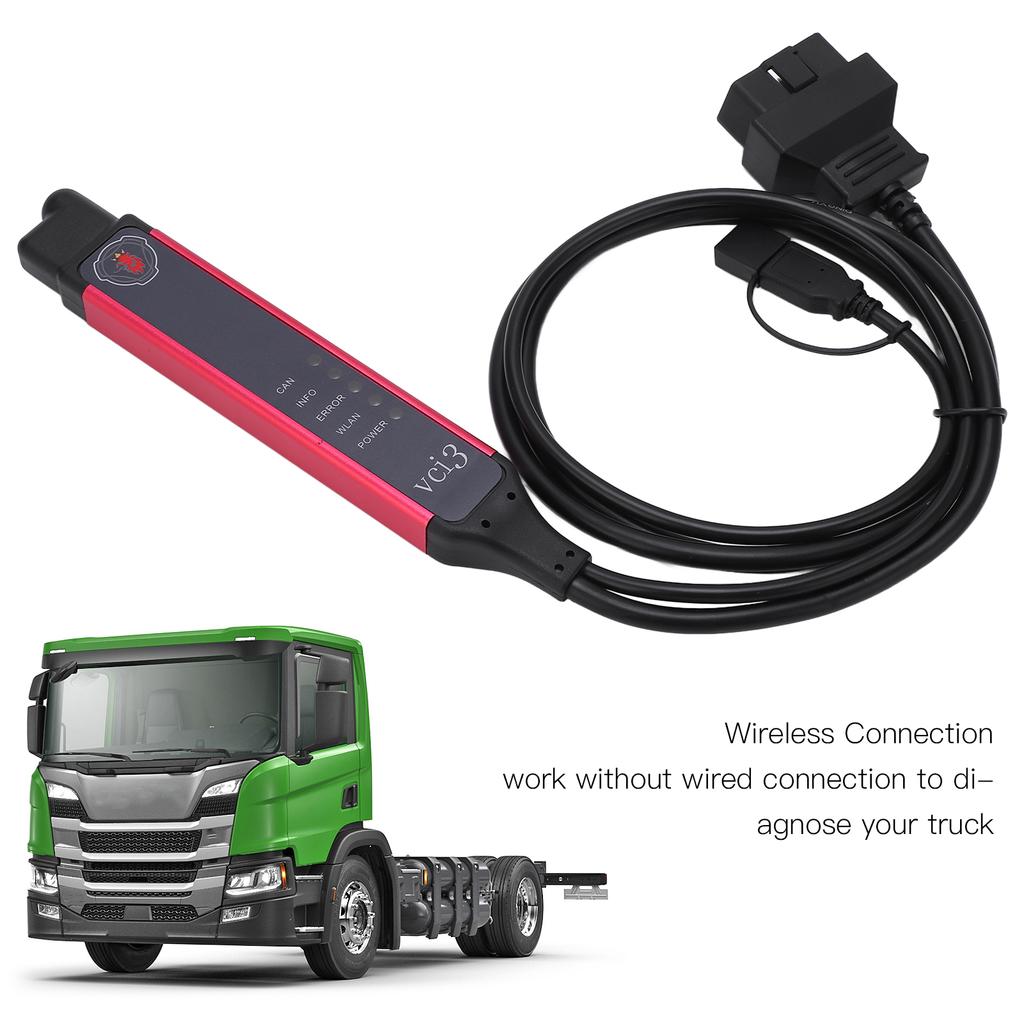 Nástroj na kontrolu motoru Skener nákladního vozidla Čtečka skeneru VCI 3 Wifi Bezdrátový diagnostický nástroj pro diagnostiku závad motoru pro nákladní vozidlo Scania