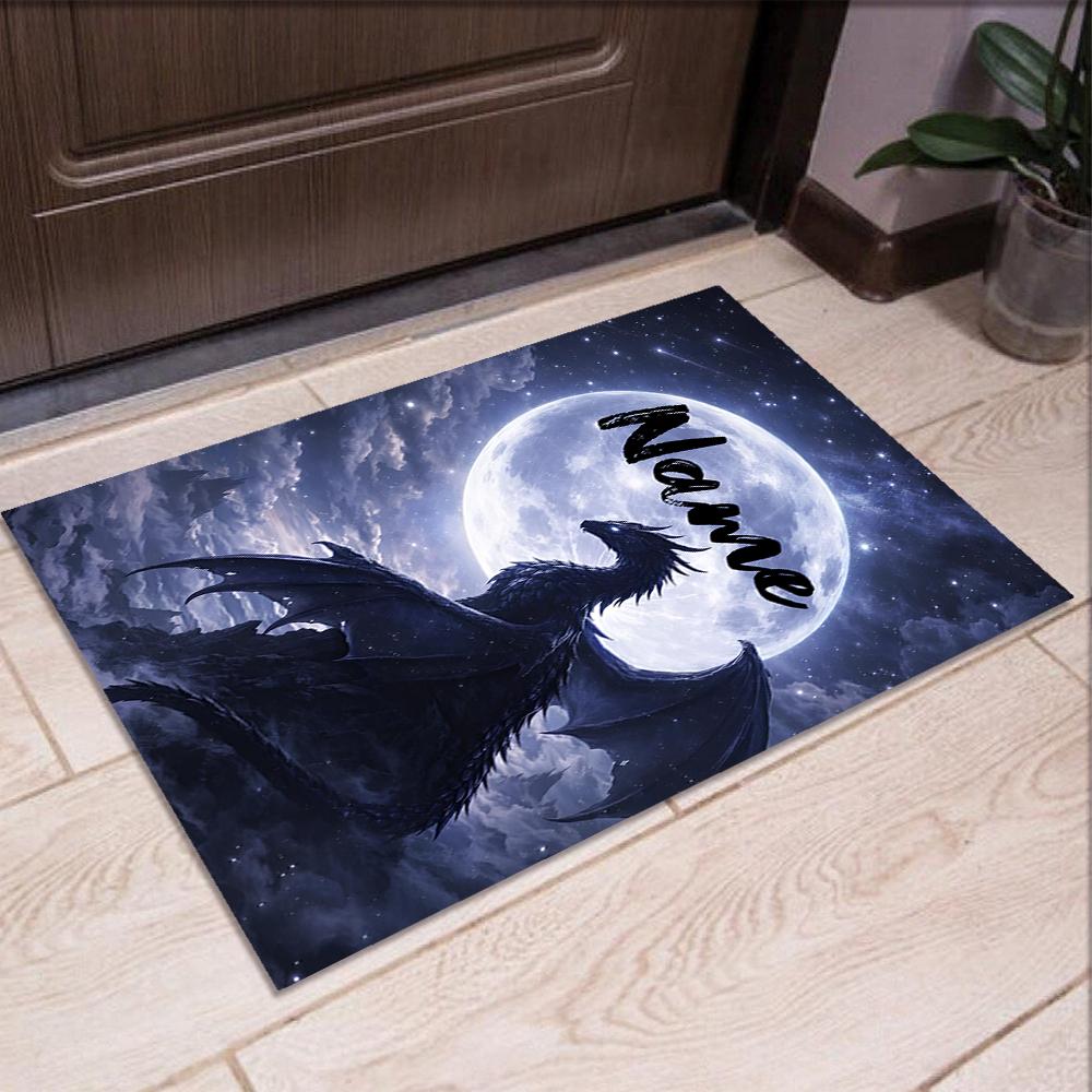 Custom Name Dragon Printed Carpet,Rug for Office Chair Living Room Bedroom Kitchen Room Decor Gifts.