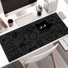 Large Gaming Mouse Pad Cute Black Cat Art Desk Mat Nonslip Rubber Base Stitched Edge Keyboard Pads PC Tablet for Office Decor