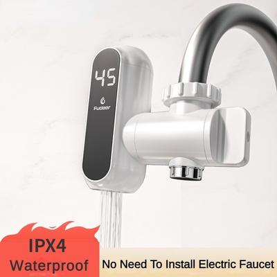 3400W Kein Installationsbedarf Elektrischer Wasserhahn Edelstahl Heiß- und Kalt-Doppelzweck-Wasserhahn Wasser- und Stromisolierung Sofortiger Heißwasserhahn