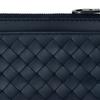 Bottega Veneta BV Woven Multifunctional Long Cowhide Card Holder Wallet Men Wallet Dark-Blue 566430-V4651-4013
