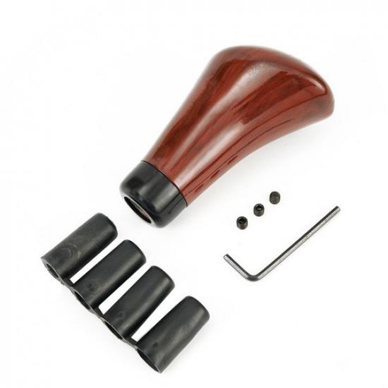 Gear Shift Knob Car Gear Head Height 9.7 Cm Plastic&Metal Walnut Wood Grain