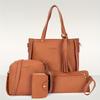 4 Pieces Women Bags Set Stylish Female Wallet PU Leather Shoulder Messenger Tote Bag Fashion Decor Accessory