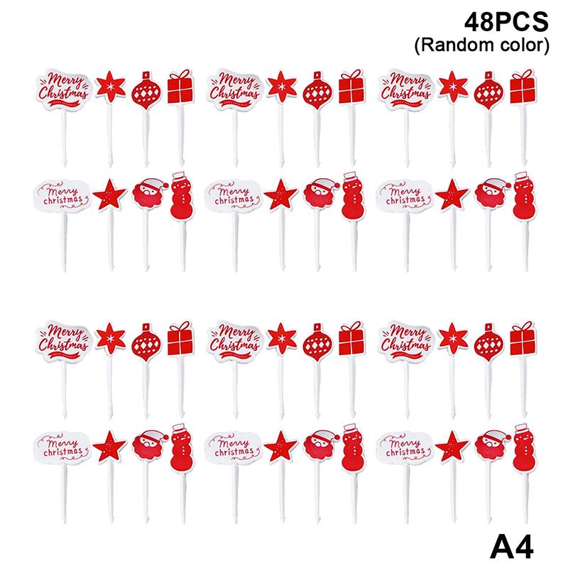 Christmas Fruit Fork Set Food Pick Sliced Fruit Fork Animal Plastic Toothpick Stick Bento Accessories