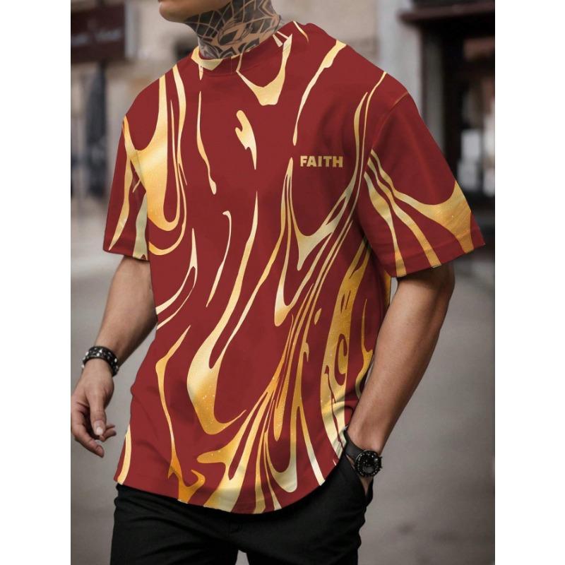 New Summer 3D Printed Men's Short Sleeved Loose Casual Round Neck T-shirt
