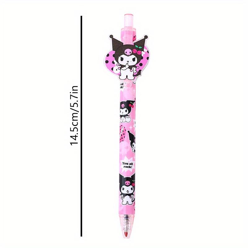 48Pcs Sanrio Kuromi 0.5mm Cartoon Elf Patch Press Pen Cute High-looking Girl Neutral Pen Gift Pen Sign Pen Back To School Season