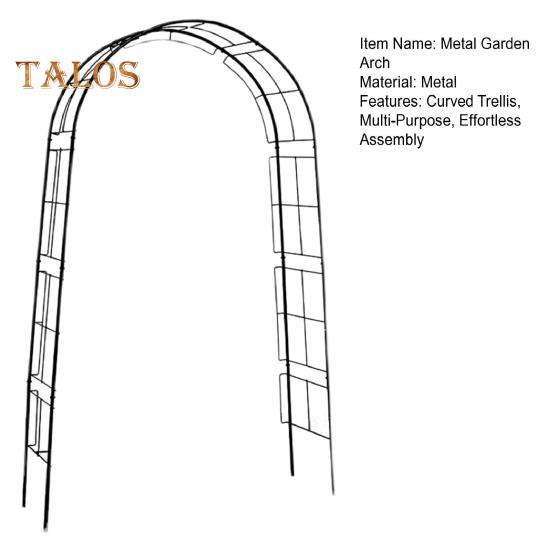 Metal Garden Arch for Climbing Plants Wedding Event Decoration Arch Frame Easy Assembly Curved Trellis for Roses Vines Balloons