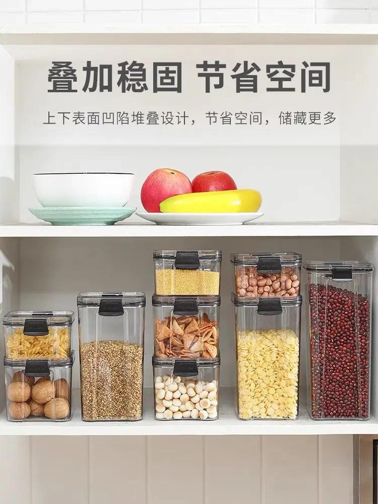 Food Storage Box Organizer Jars for Bulk Cereals Storage Container Spices Boxes Kitchen Organizers for Pantry Jars With Lid Home