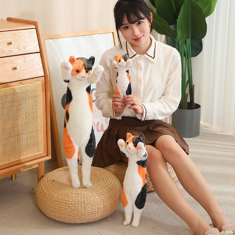 Standing Posture Cute Cat Plush Toy Pp Cotton Girls Gift Kids Room Decor