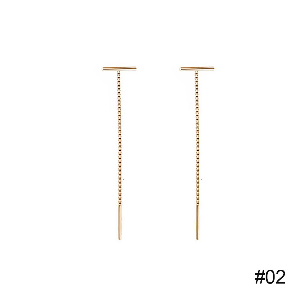

Крутой стиль простые Т-образные кисточки длинные серьги-цепочки ювелирные изделия подарок для женщин девочек золотой