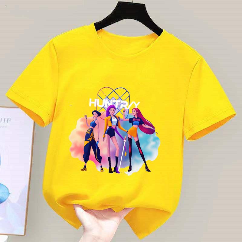 K-POP Demon Hunter Girl Group Unisex Cotton T-Shirt - Kids' Summer Short Sleeve Round Neck Top