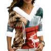 Women's Elegant Christmas V-Neck Top for Party, Date and Everyday Wear