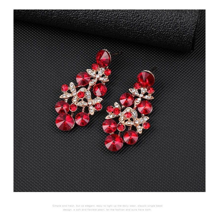 Latest Stylish Design Fancy Wedding Party Crystal Diamonds Necklace Jewellery Set for Women