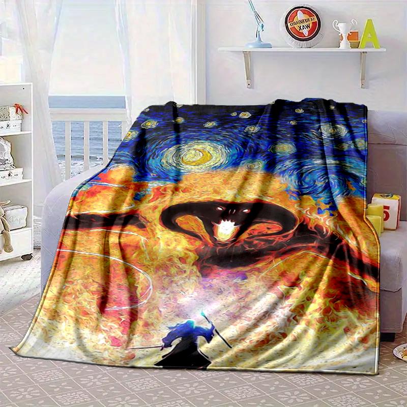 Middle-earth Map Adventure The Lord Blanket Flannel Blanket for Bed, Sofa, Camping, Hiking, Picnic Essentials, Gift for Family Fan Gifts