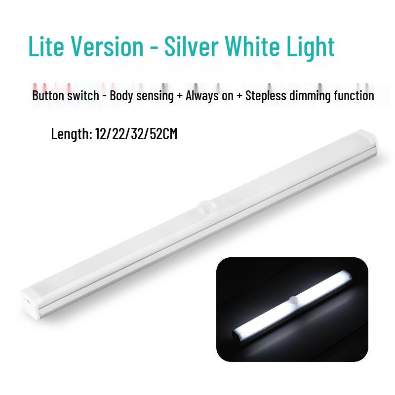 Rechargeable LED Sensor Night Light Strip - Dimmable for Living Room, Bedroom, Bathroom, Dorm, Wardrobe.