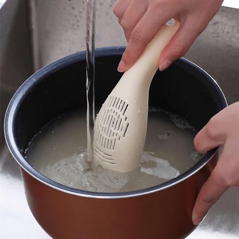 Multifunctionele Rijstwaslepel: Handveilig, Draagbaar Filter, Afdruiprek, Eiwitscheider, Rijstlepel.