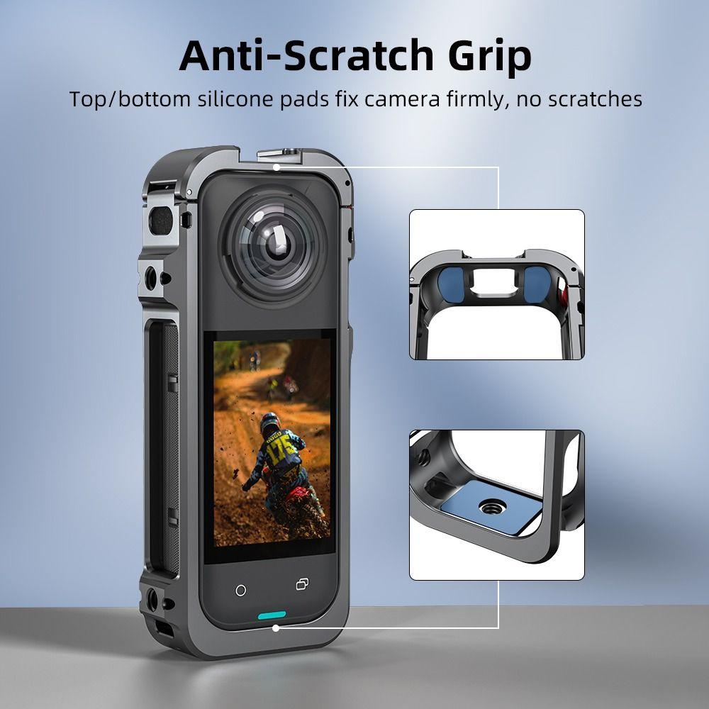 with Lens Cover Metal Frame Aluminum Alloy Camera Cage for Insta360 X5 Action Camera Accessories