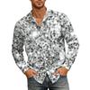 Tenue Sequin Disco Années 70 pour Homme Chemise à Sequins Coupe Festive Chemise Hawaïenne Nouvel An Boutonnée Chemise Chemise pour Homme Non-Repassage Vintage Chemise à Paillettes