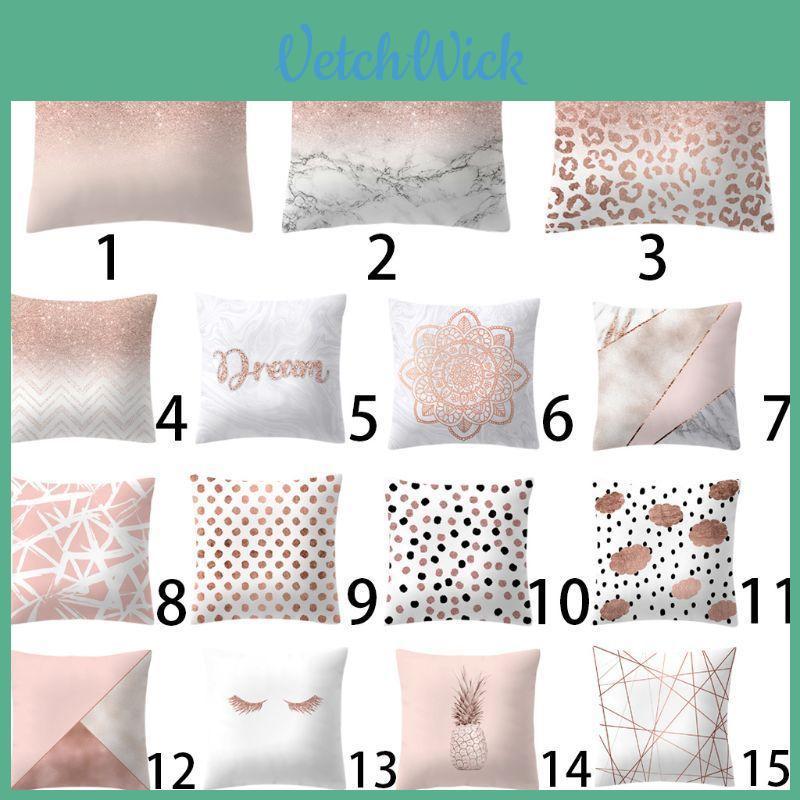 Luxurious Pillow Case Rose Gold Geometric Pineapple Glitter Cushion Cover For Stylish Home Decor