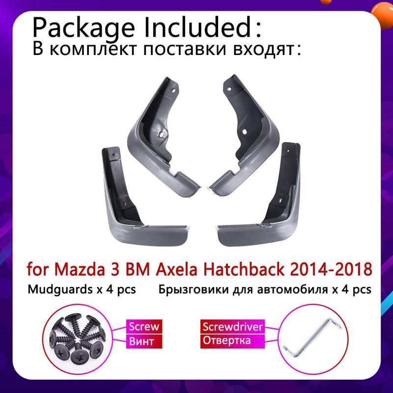 4PCS Car Mudguards For Mazda 3 BM Axela Hatchback 2014 2015 2016 2017 2018 Cladding Splash Mud Flaps Mudflap Wheel Accessories