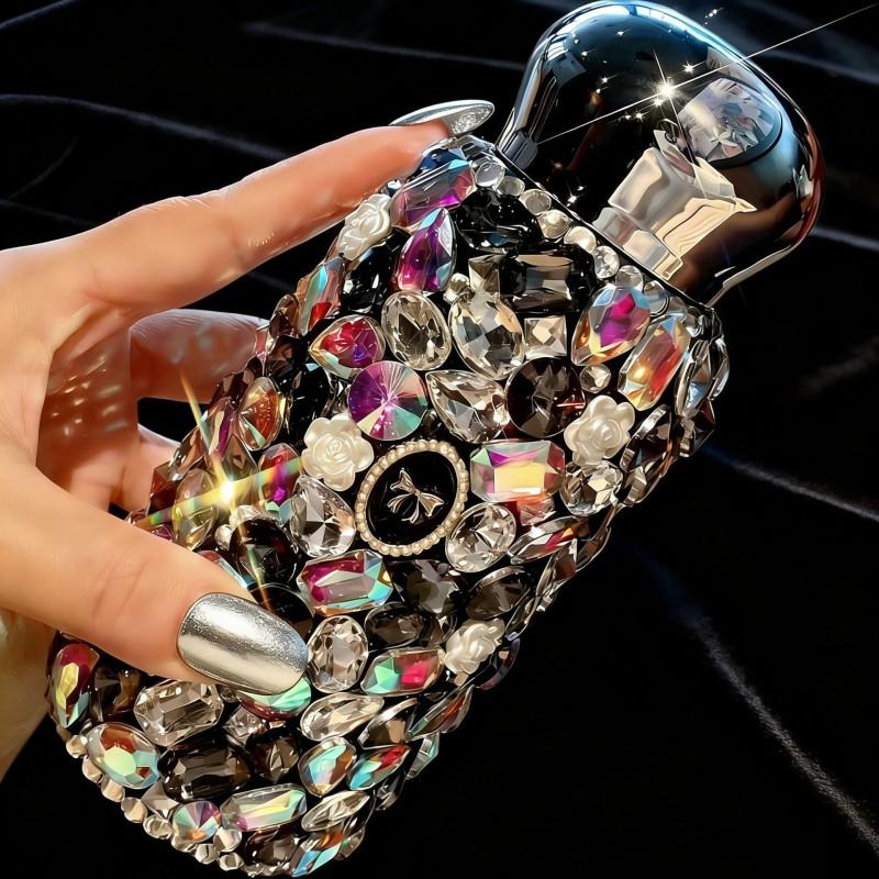 Elegant Rhinestone-Adorned Stainless Steel Insulated Tumbler Women 304 Food-Grade Vacuum Cup Portable Gift Girlfriend Or