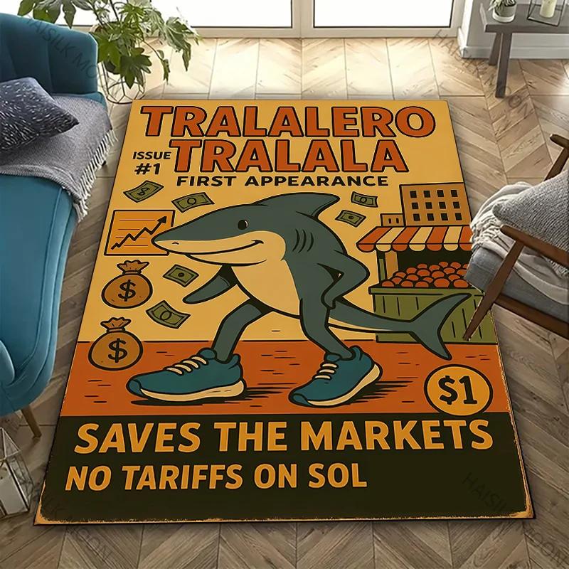 Exaggerated and Funny Creatures Italian Brainrot Theme Carpet Living Room Bedroom Bedside Bathroom Floor Mat Home Decor Rug Gift