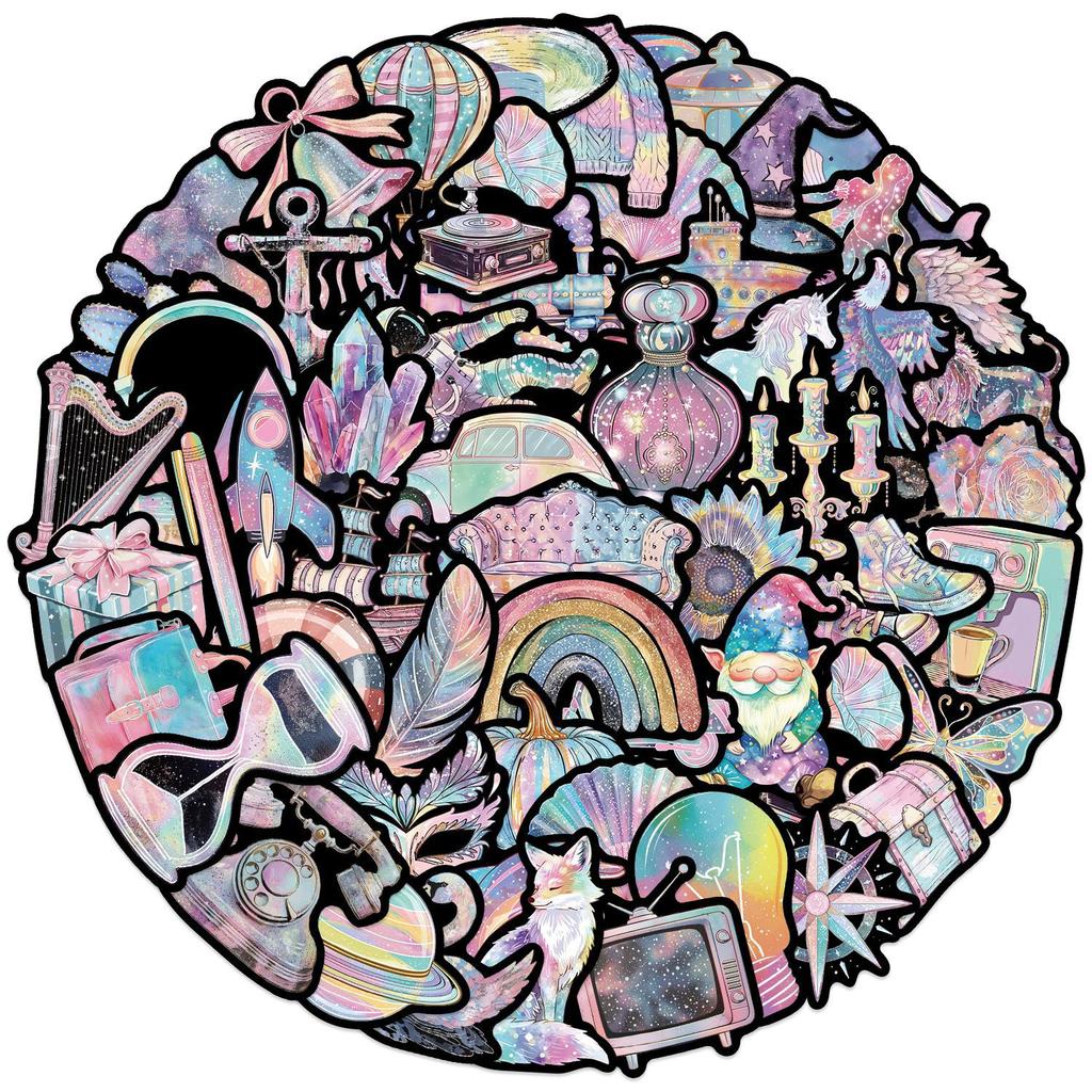 50 Black Purple Fantasy Girl Graffiti Stickers Decorate Guitar Notebook Suitcase DIY Waterproof