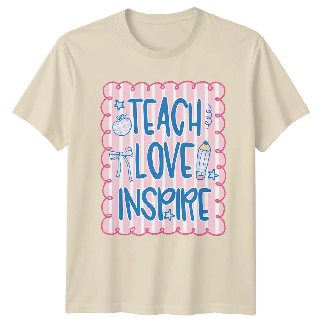 Teach Love Inspire Teacher Appreciation Education Graphic Unisex T Shirt Gift