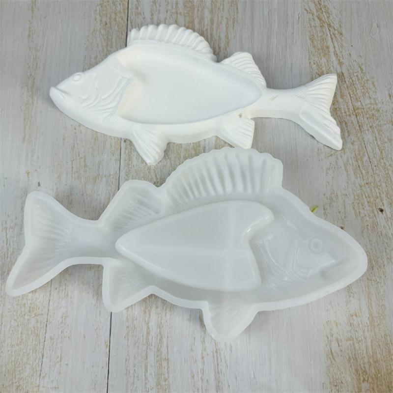 Fish Storage Tray Silicone Mold Jewelry Display Dish Epoxys Resins Molds Fish Shaped Coaster Candle Cup Gypsum Plasters DIY