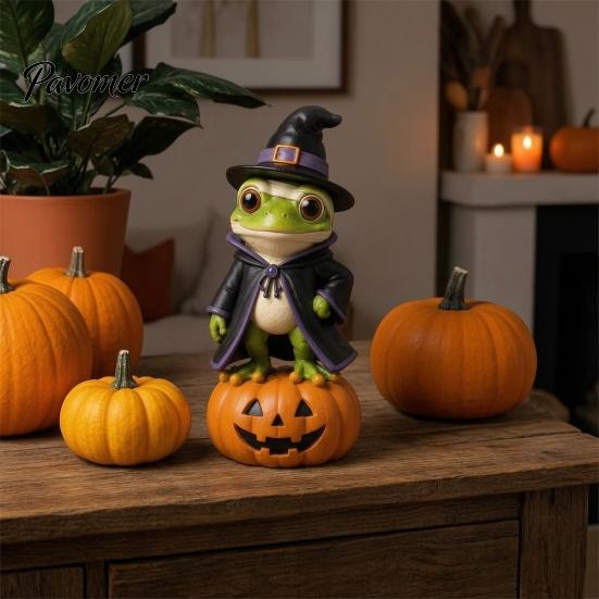 Wooden Cat Figurine Vintage Halloween Figurine, Rustic Witch Zombie Owl Frog Tabletop Decorative Ornament, Farmhouse Tiered Tray Decoration