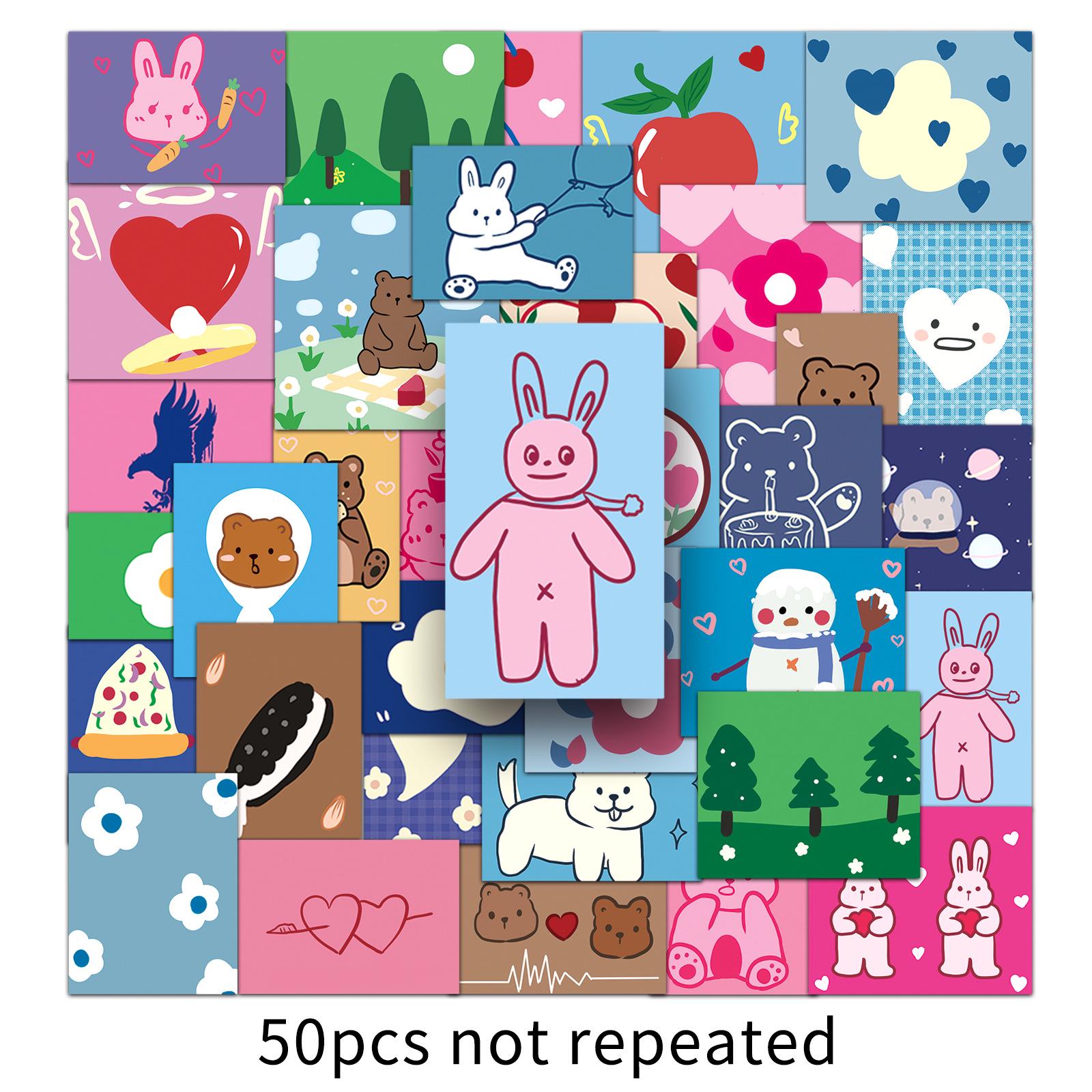 50 Sheets Hand-drawn Abstract Cartoon Journal Stickers - Original, Non-infringing Designs for Notebooks & Cards