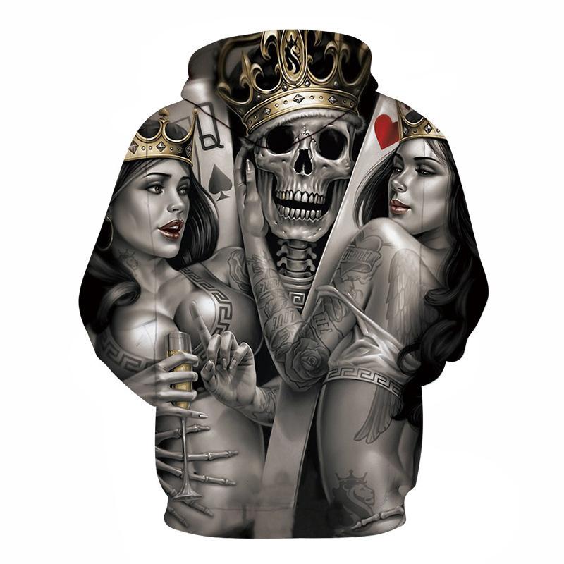 Felpa con Cappuccio Horror Fantasma Bambola Serie Halloween Stampa Digitale 3D Felpa con Cappuccio per Coppia Maschile Felpa all'Ingrosso
