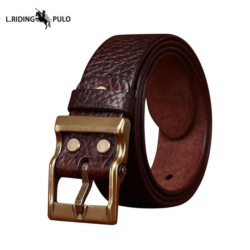 Retro Cowhide Leather Belt Men's Genuine Leather First Layer Cowhide Trendy Versatile Casual Jeans Belt