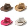 Western Cowboy Hat With Suede Leather For Men And Women In Folk Style